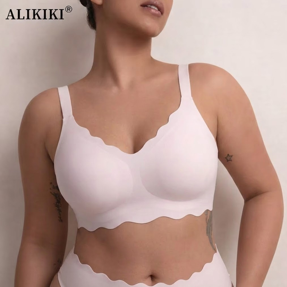 T Shirt Bra Seamless - シームレスワイヤレスサポートブラ、プッシュアップ、快適、ソフト、ノンワイヤー、フルカバー、Tシャツブラ、プラスサイズ下着