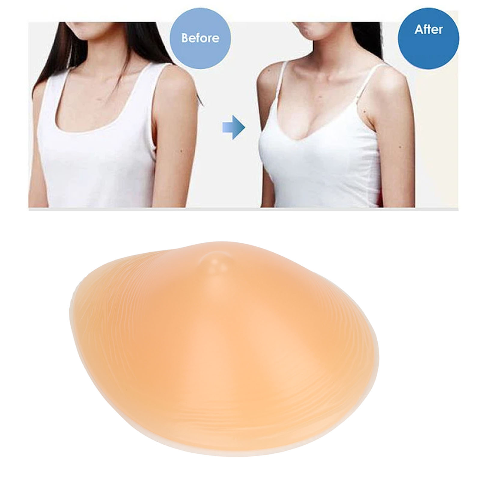 Mastectomy Bra Pocket - 5.3オンス シリコンブラパッド ドロップ型 ワンピース 女装者 コスプレ