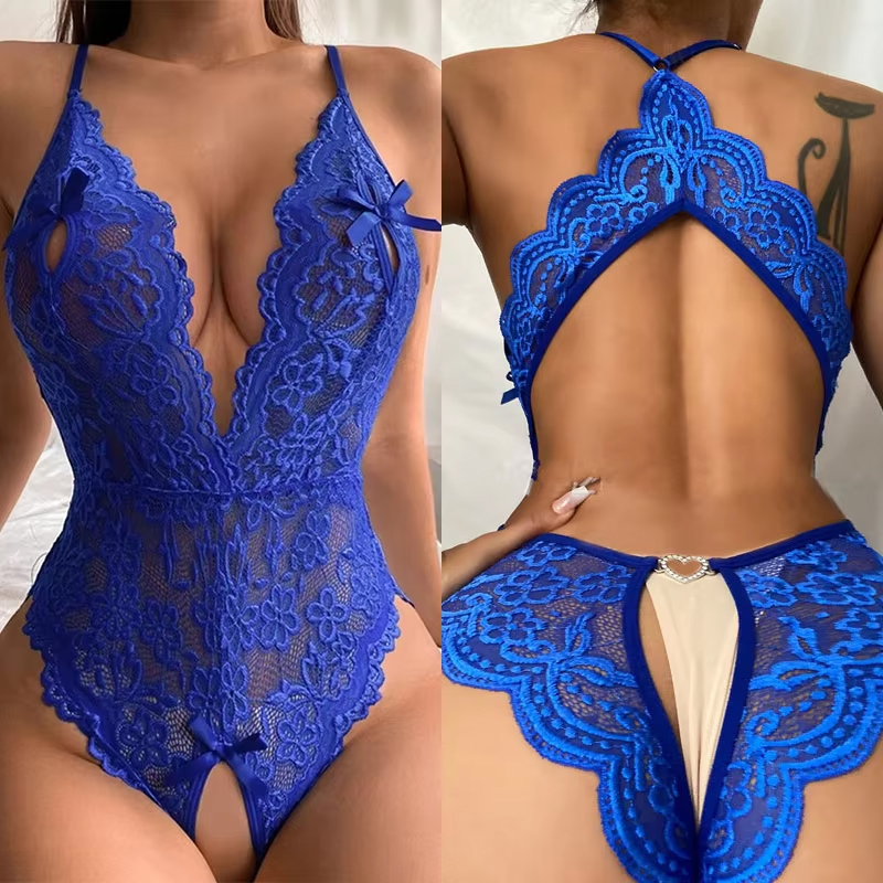 女性用クロッチレスランジェリーセット,オープンブラ,透明ボデ - Sheer Bra Lace のレビューと価格