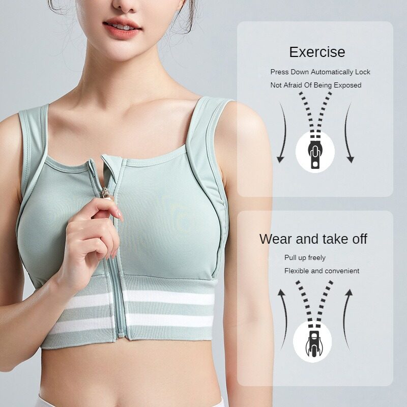 スポーツブラ ジップフロント 女性用 フルカバレッジ 取り外 - Full Coverage Bra のレビューと価格