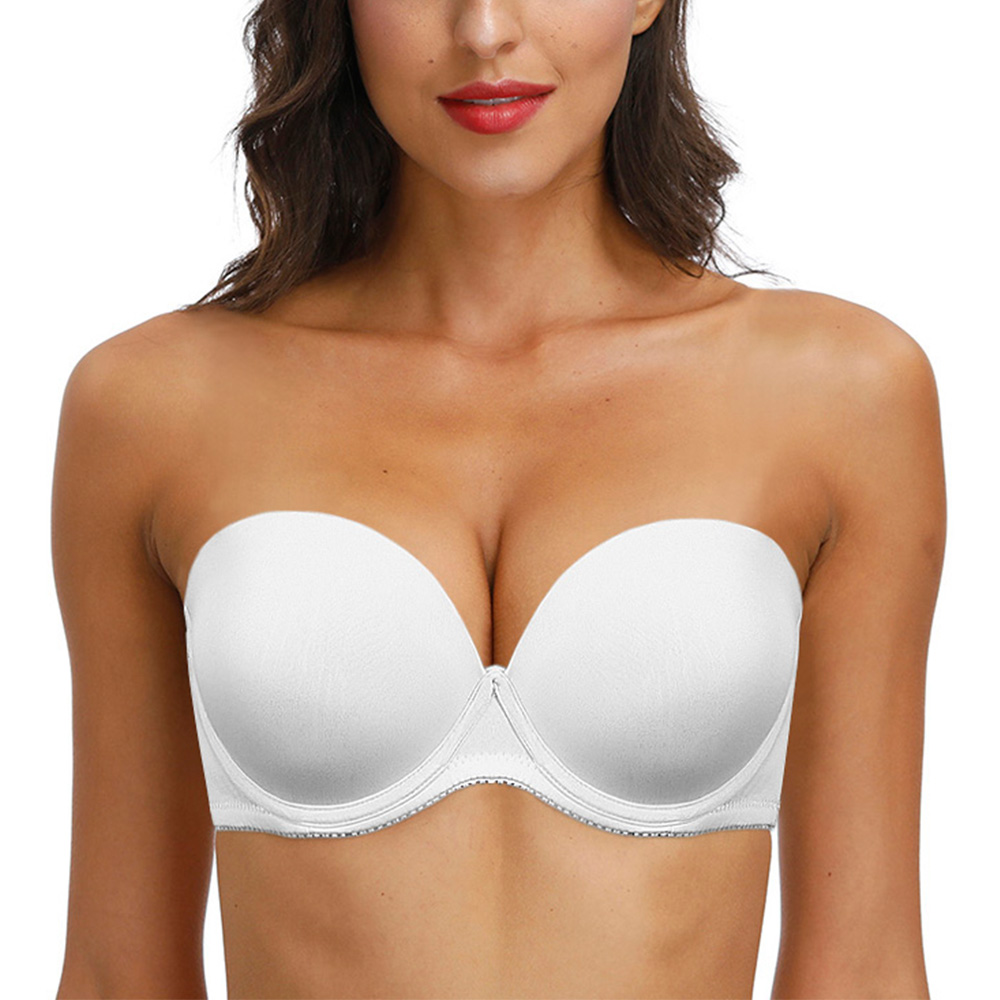 女性用ストラップレスブラ,単色,パッド入り下着,腕立て伏せ, - Convertible Bra Multiway のレビューと価格