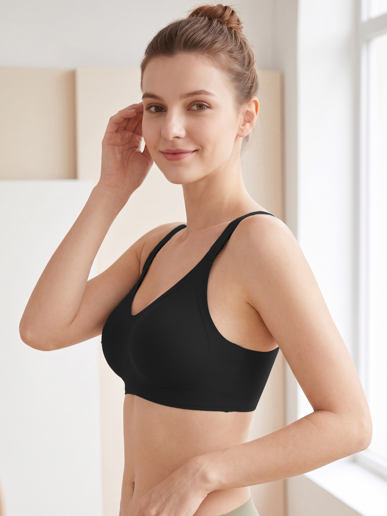 3 個セット女性シームレスニットワイヤレスブラジャー V ネ - Wirefree Bra Comfort のレビューと価格